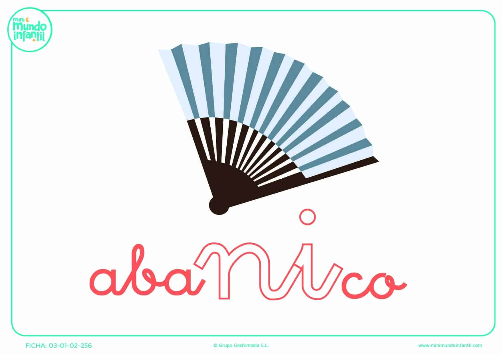 Pon color a la sílaba NI minúscula de abanico