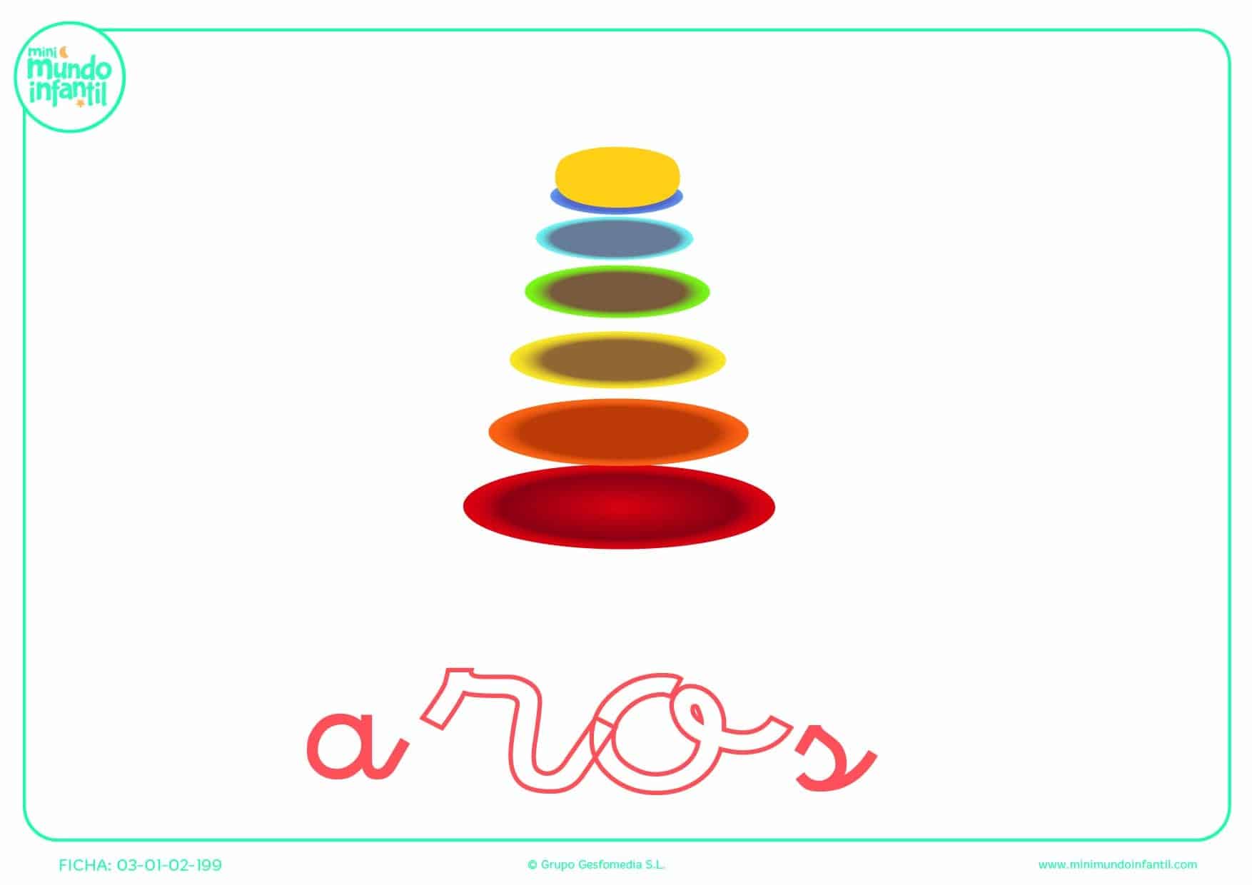 Poner color a la sílaba RO de aros en minúsculas