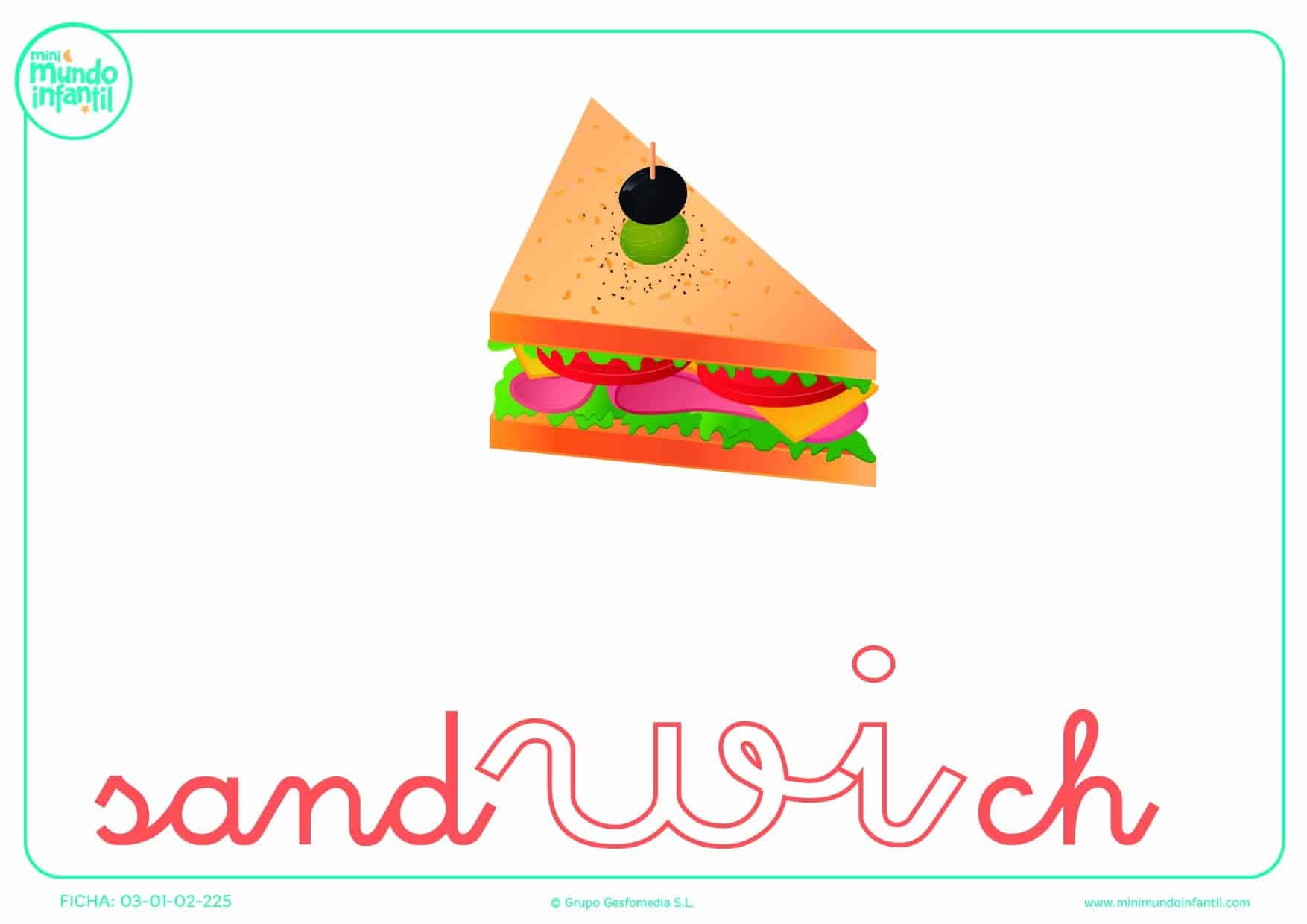 Poner color a la sílaba WI de sandwich en minúsculas