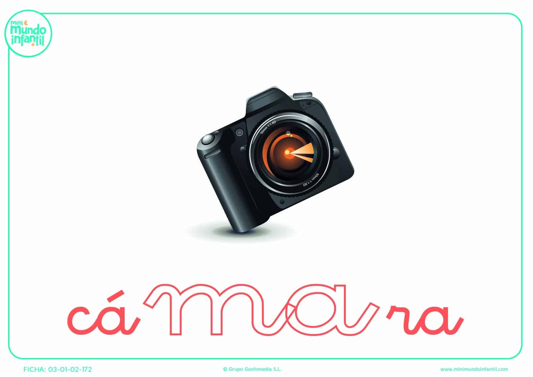 Rellena la sílaba MA minúscula de cámara