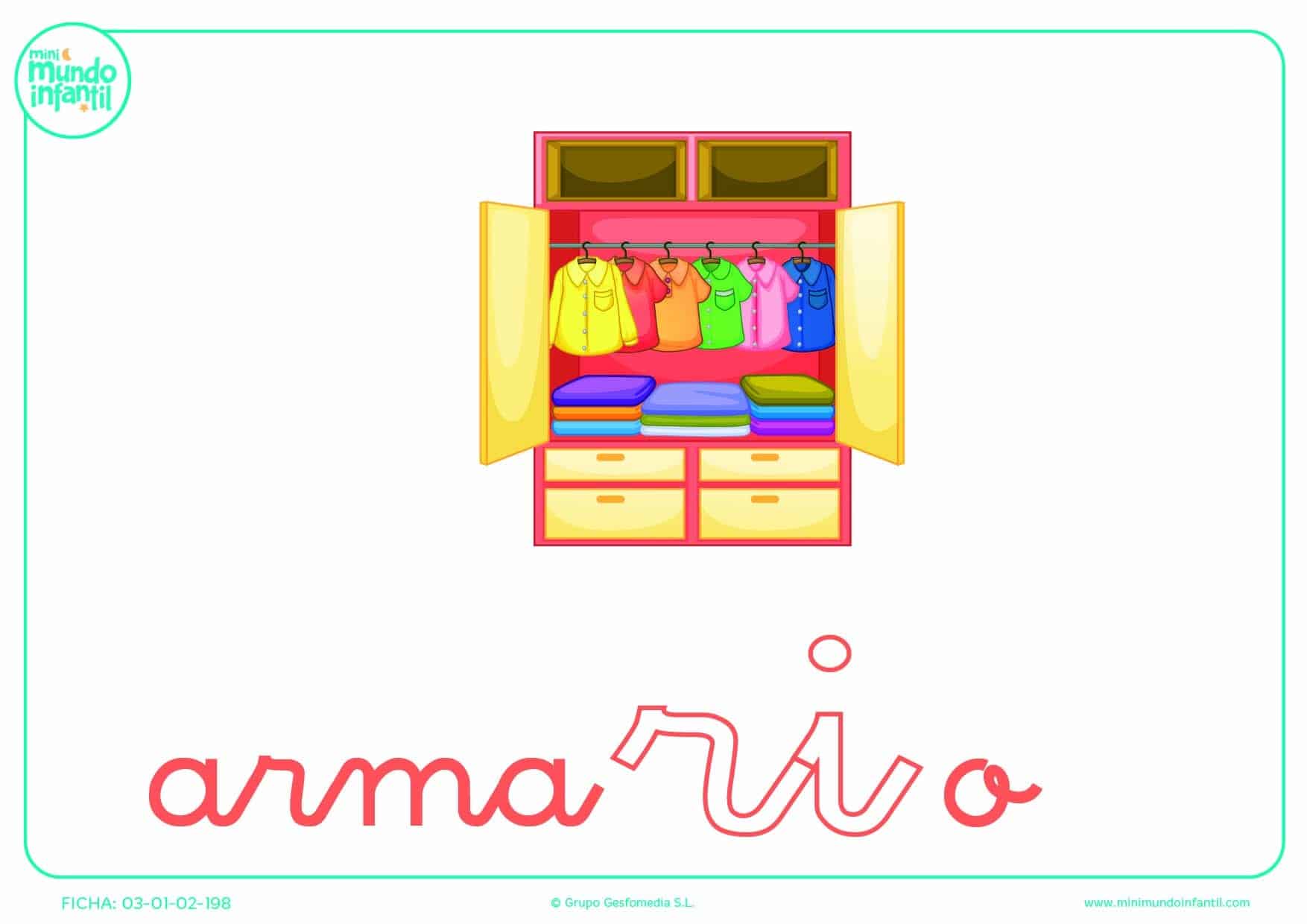 Rellenar la sílaba RI de armario en minúsculas