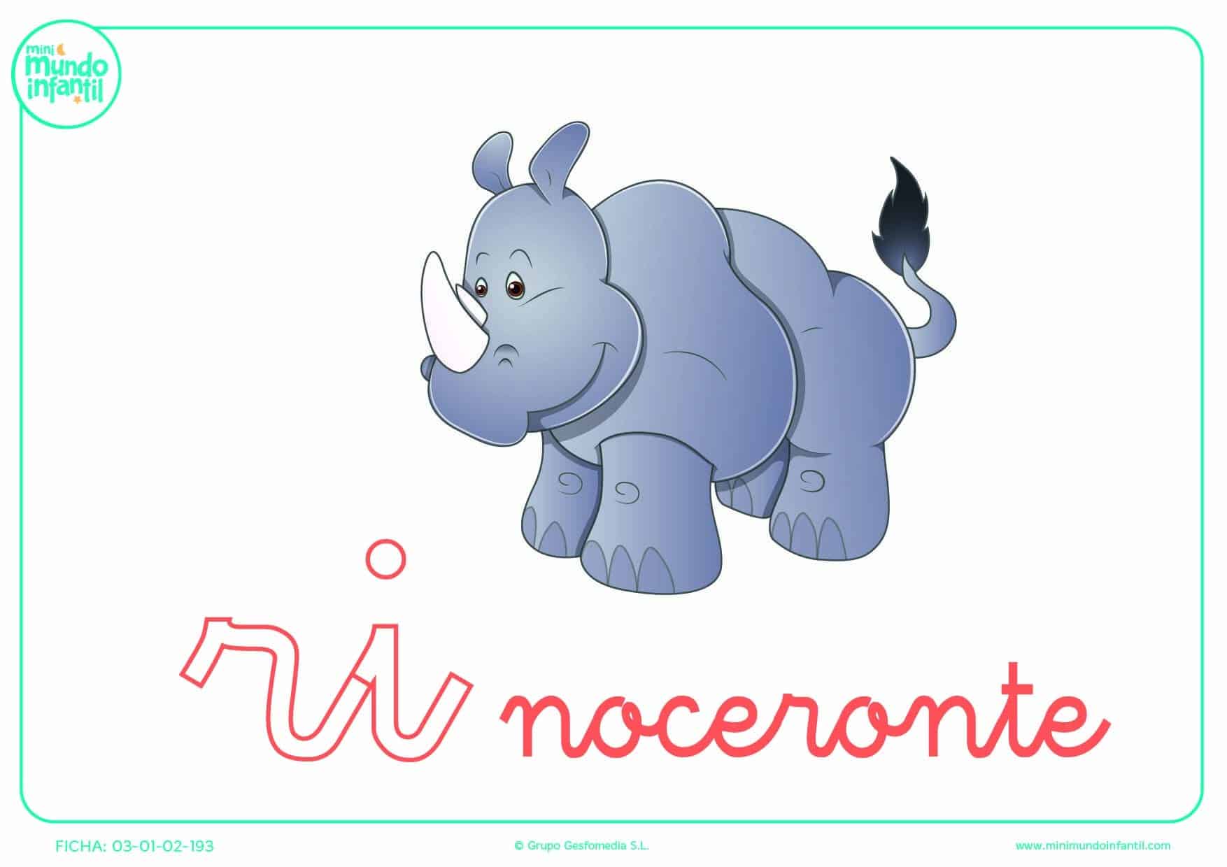 Sílaba RI minúscula de rinoceronte para rellenar