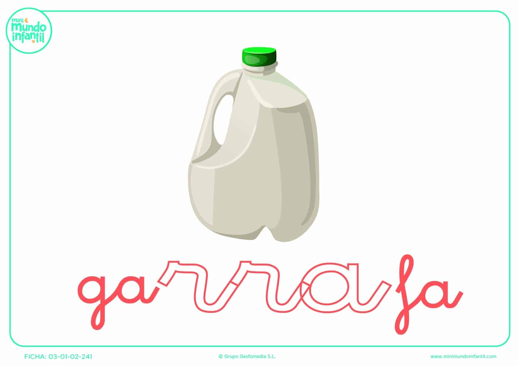 Sílaba RRA de garrafa en minúsculas para pintar