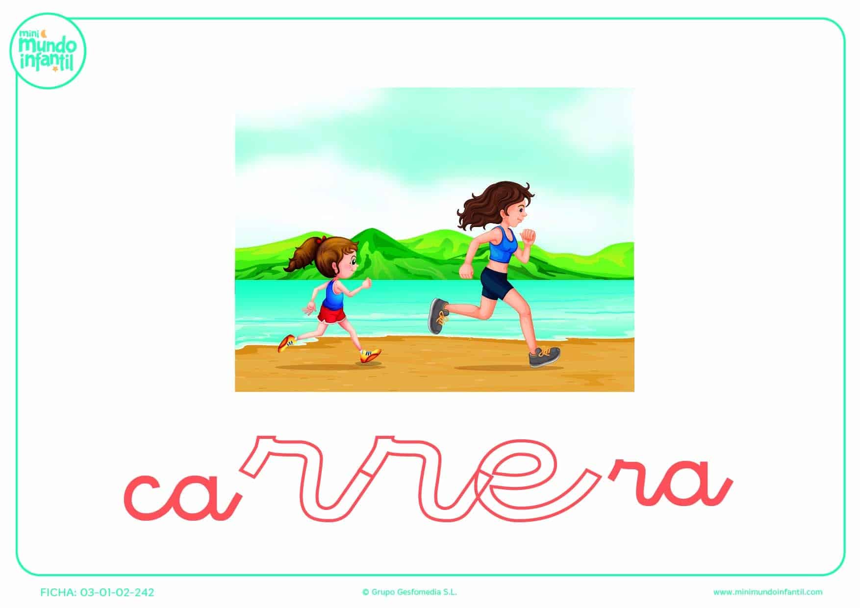 Sílaba RRE de carrera en minúsculas para rellenar