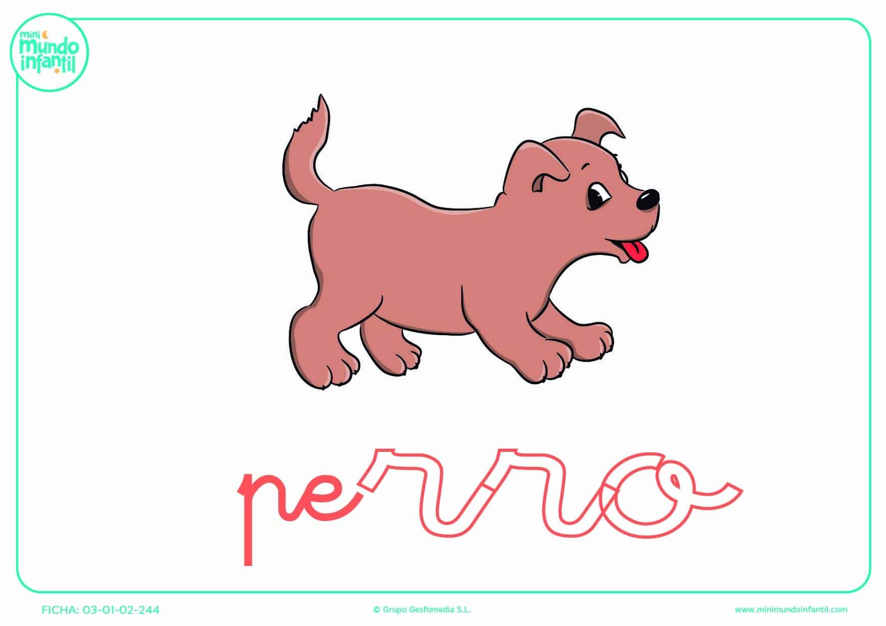 Sílaba RRO de perro en minúsculas para poner color