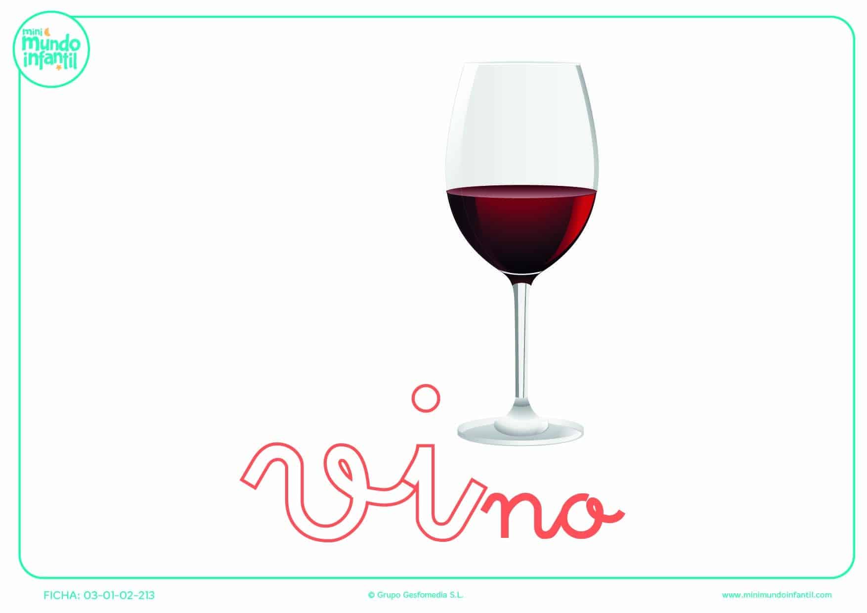 Sílaba VI de vino en minúsculas para completar