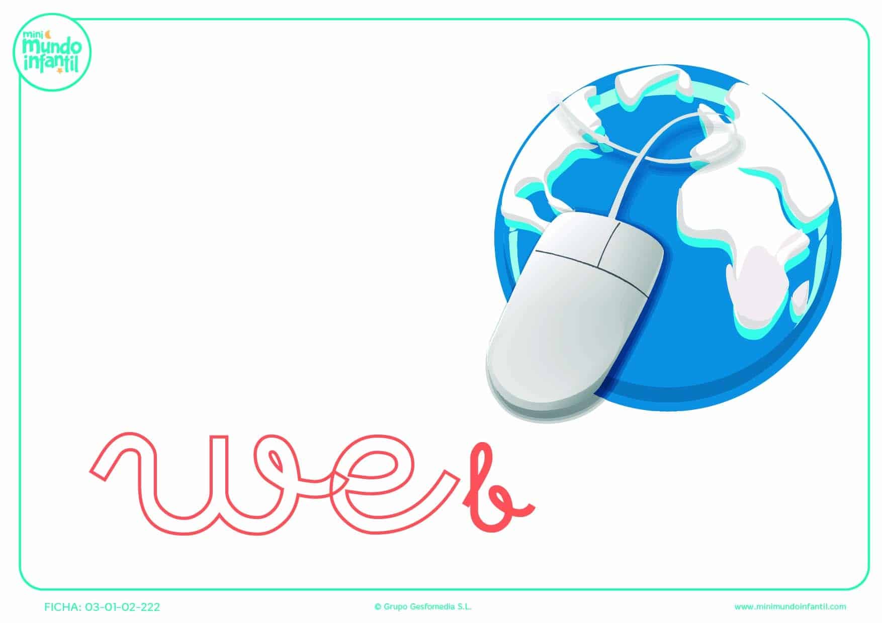 Sílaba WE minúscula de web para rellenar