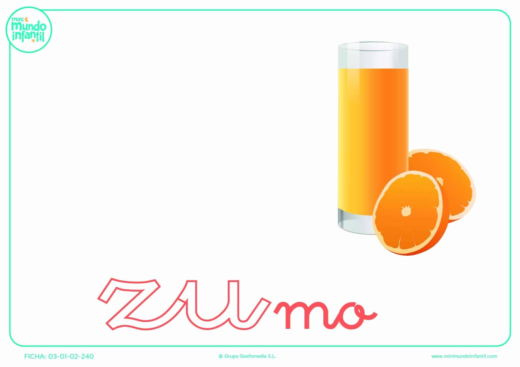 Sílaba ZU minúscula de zumo para rellenar