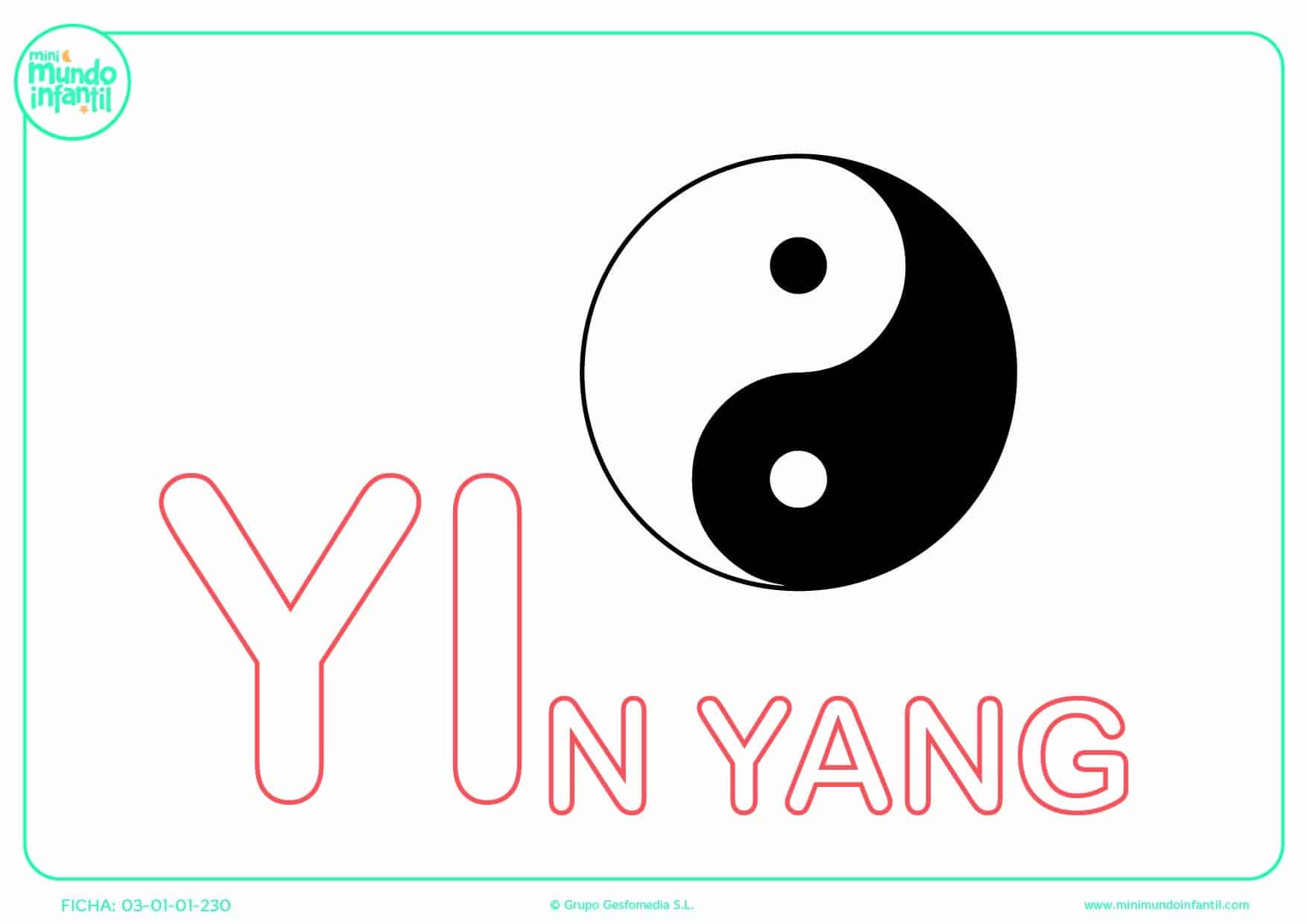 Sílaba YI mayúscula de yin yang para rellenar