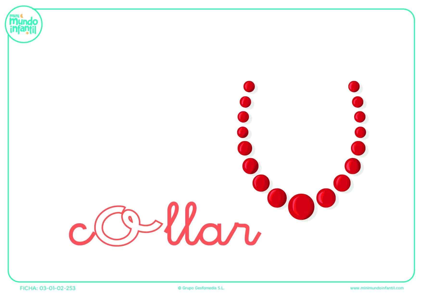 Letra O minúscula de collar para poner color