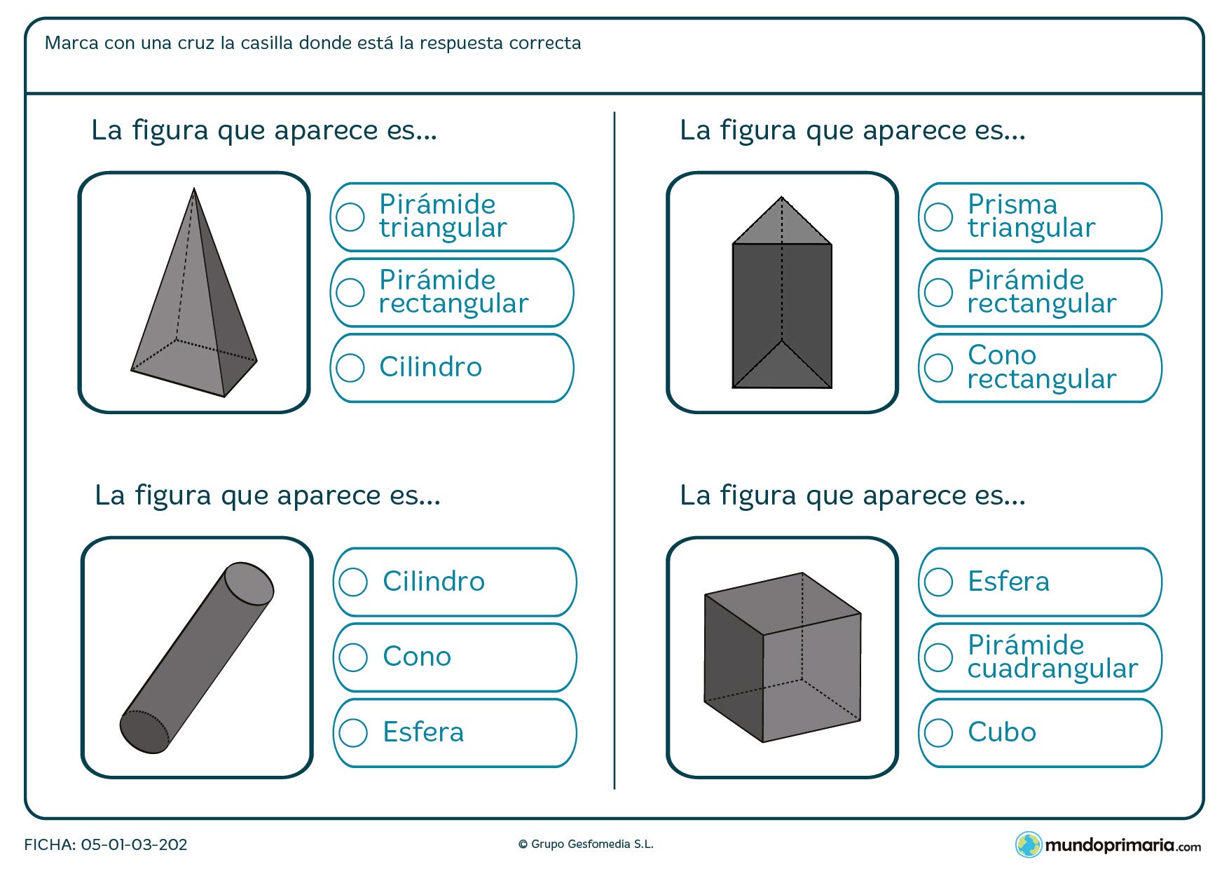 Ficha de señalar el nombre de la figura de la imagen para Primaria