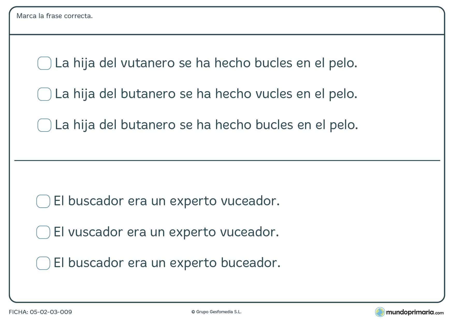 Primaria ejercicios ortografía lengua tercero