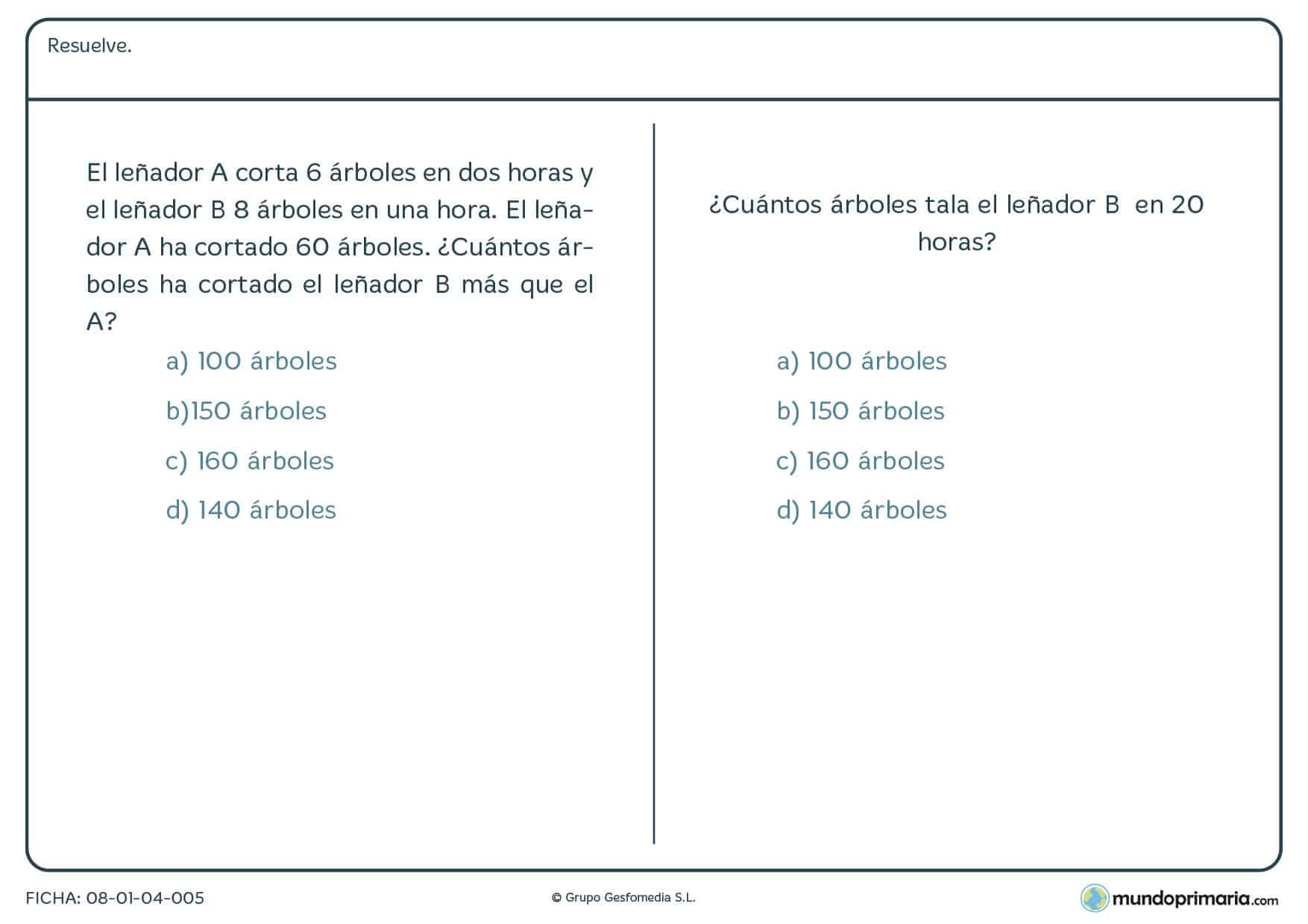 Ficha con operaciones mentales para hacer por niños de 6º