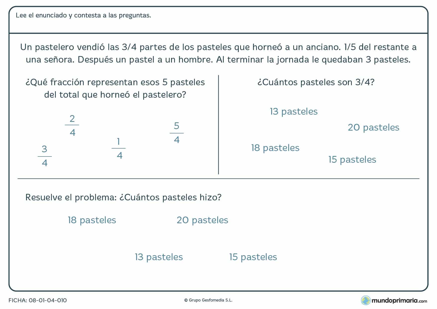 Primaria ejercicios resolución problemas sexto