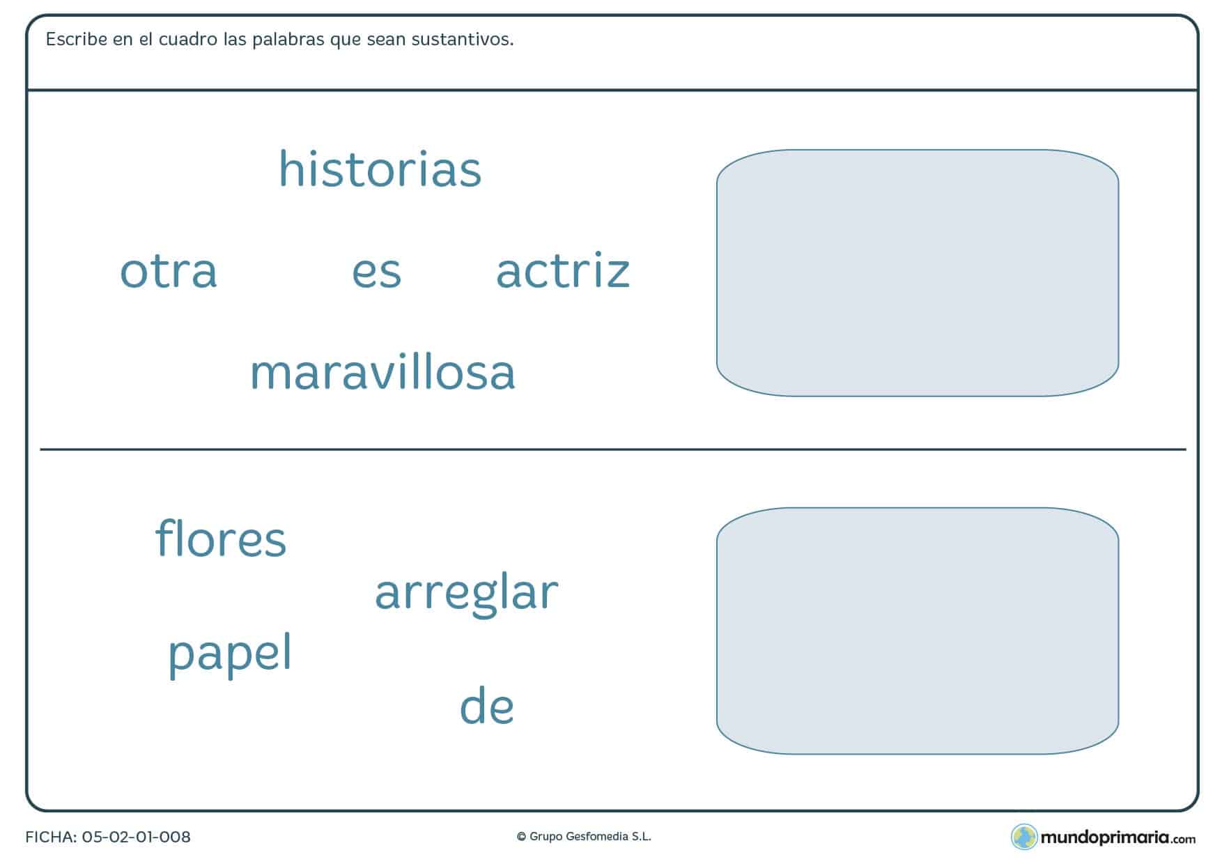 Gramática lengua ejercicios tercero primaria