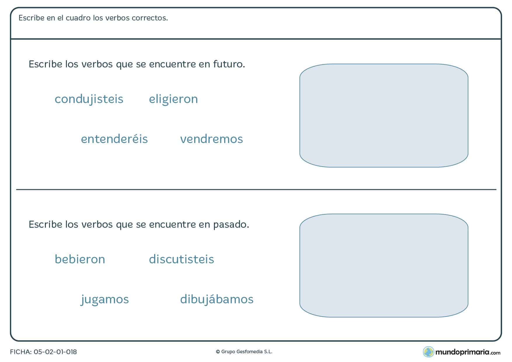 Ejercicios primaria gramática lengua tercero