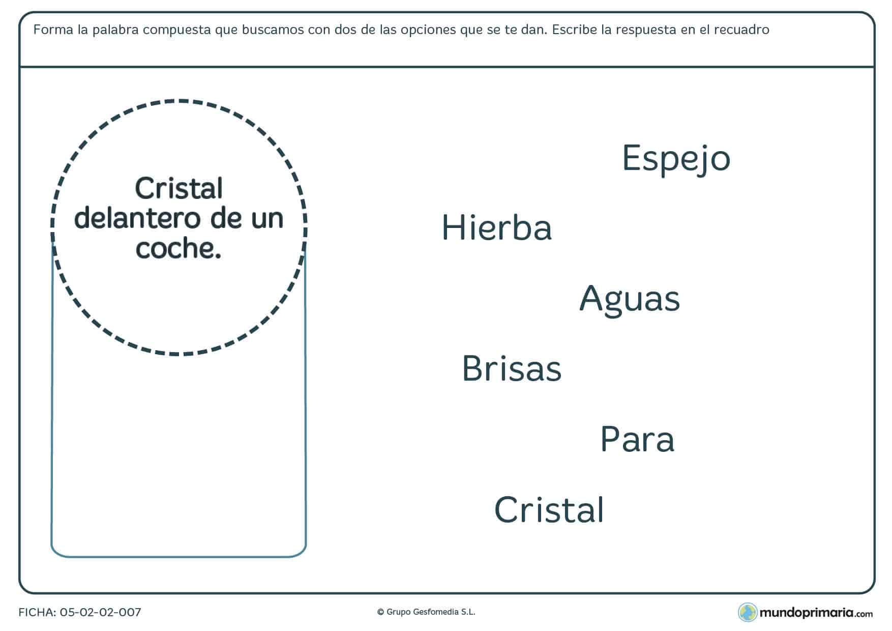 Ficha de lengua sobre formar palabras compuestas para Primaria