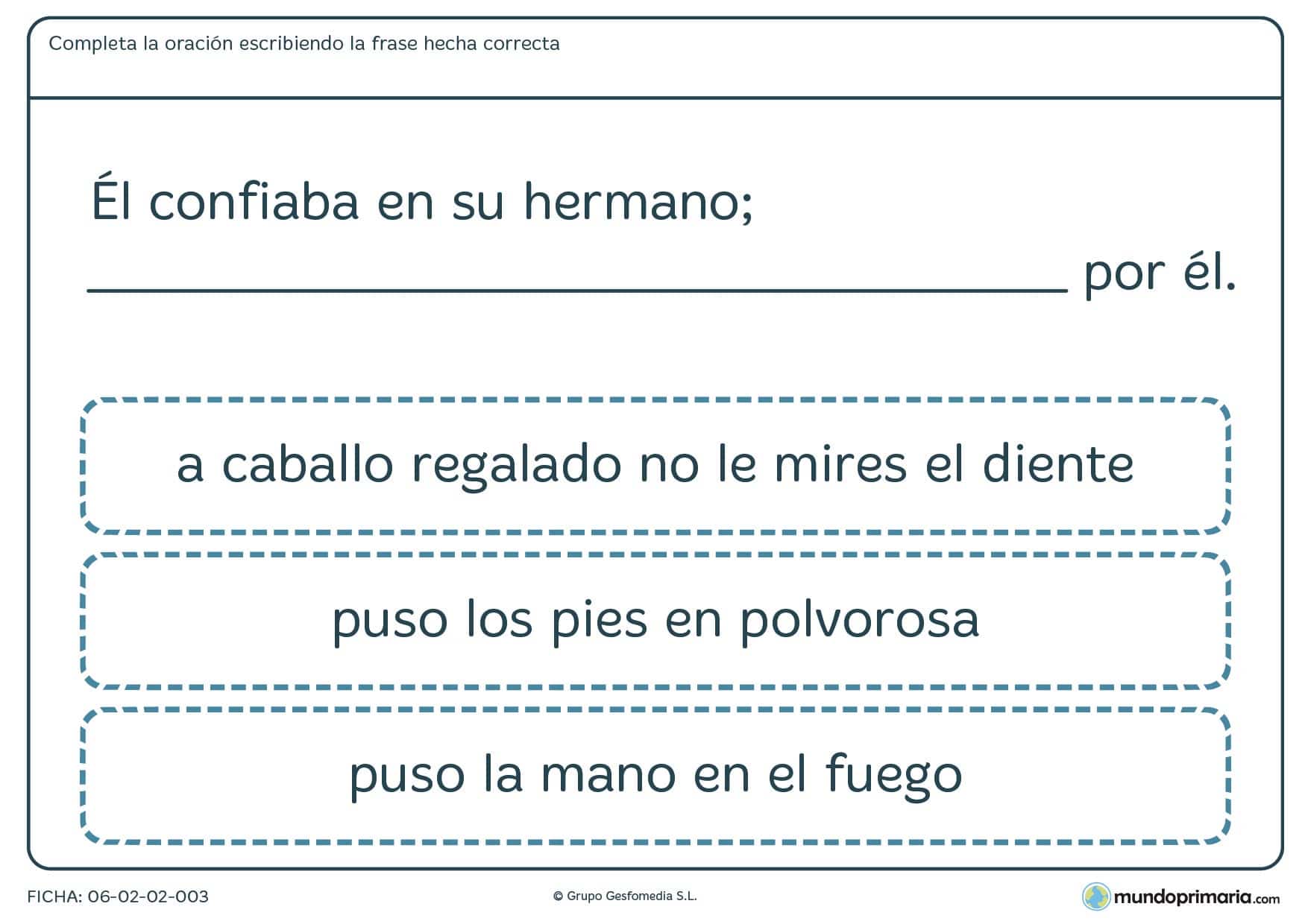 Ficha de lenguaje sobre refranes para alumnos de 4º de Primaria
