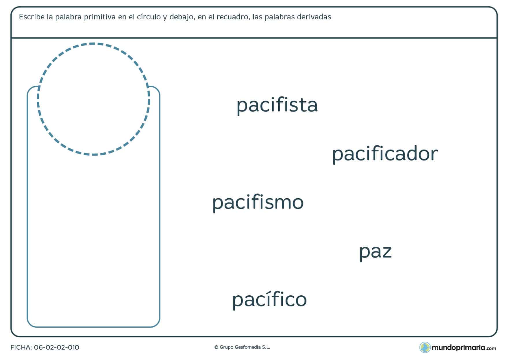Ficha de lenguaje de derivadas para alumnos de educación primaria