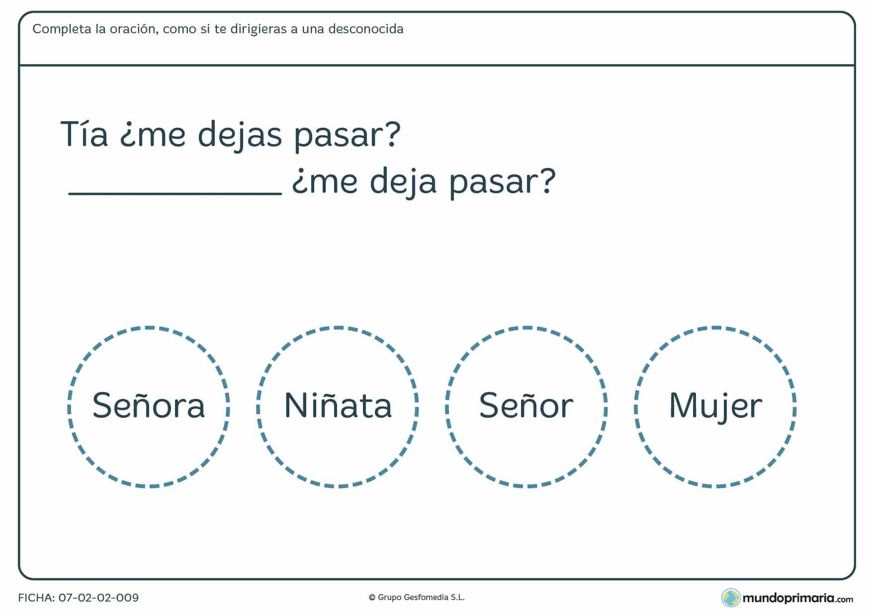 Ficha para aprender a hablar con una eprsona desconocida para Primaria