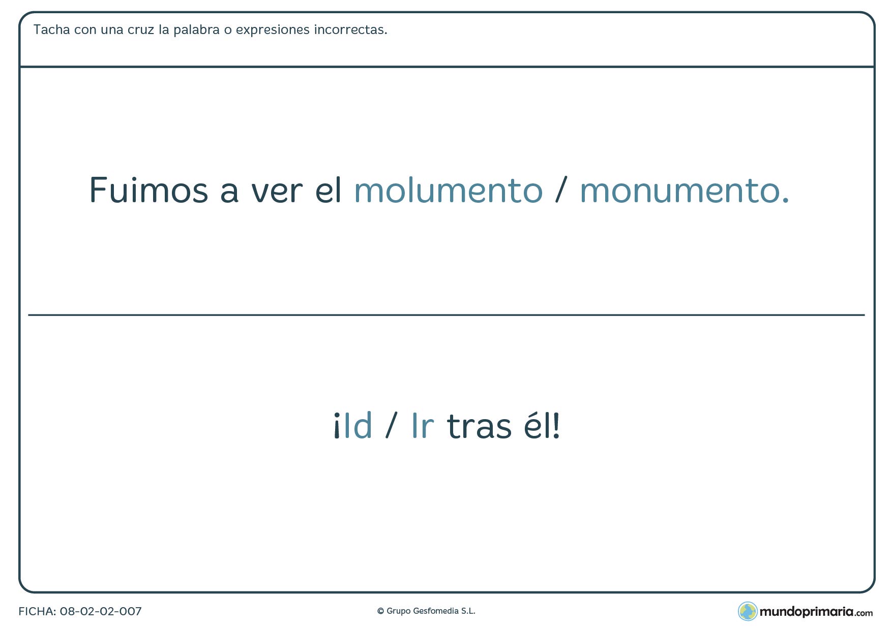 Ficha de elegir entre palabras confusas para 6º curso de Primaria