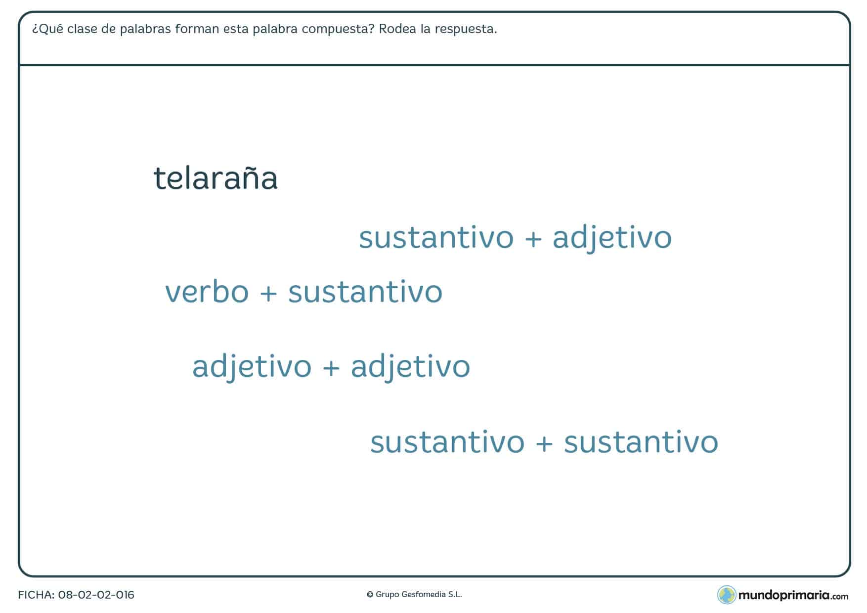 Ficha de palabras compuestas para alumnos de 6º curso de Primaria