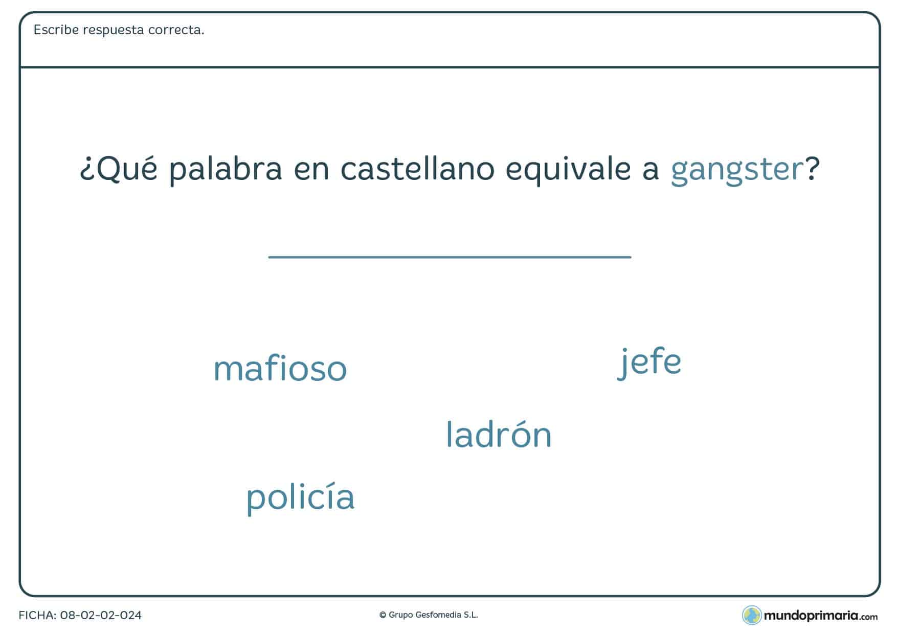 Ficha de lenguaje sobre anglicismos para niños de 6º de Primaria