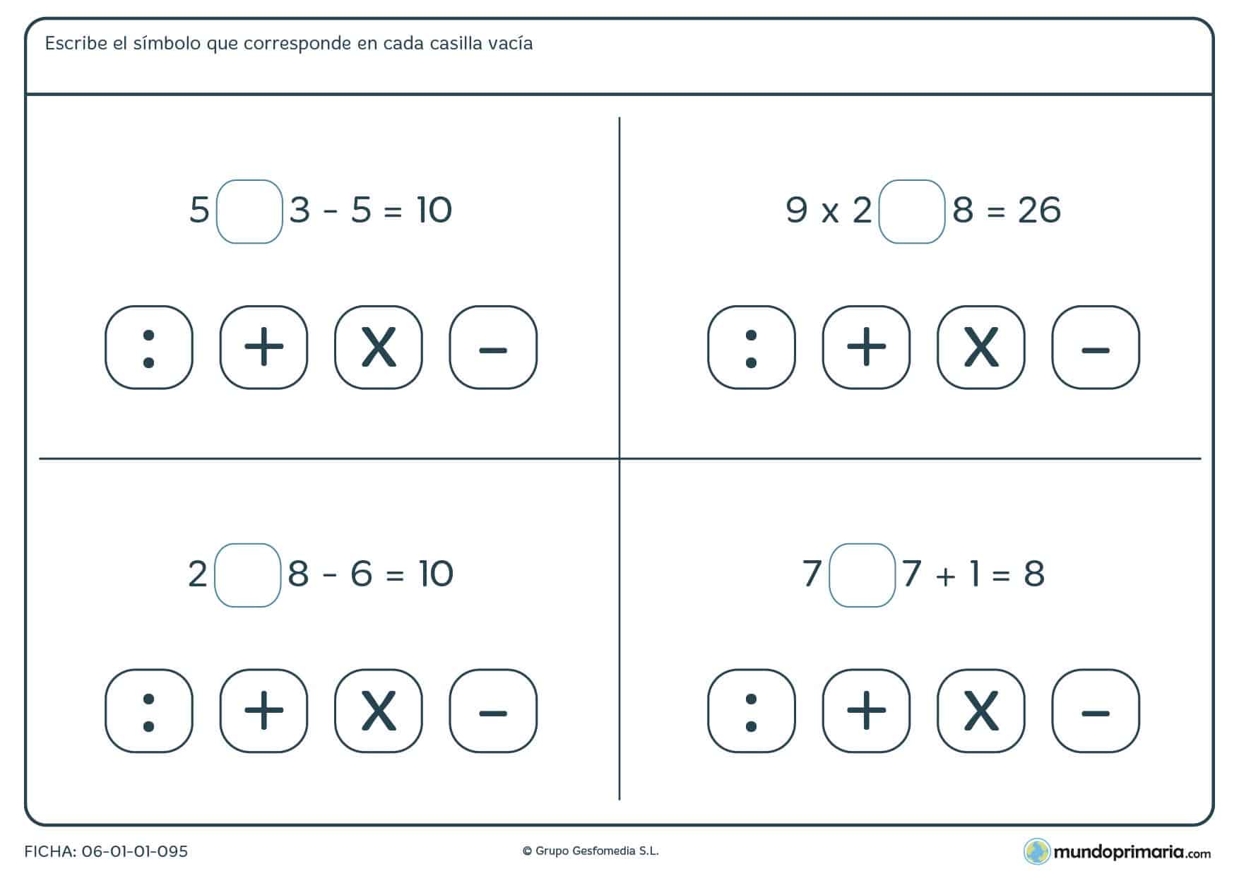 Averiguar si es división, suma, multiplicación o resta para cuarto
