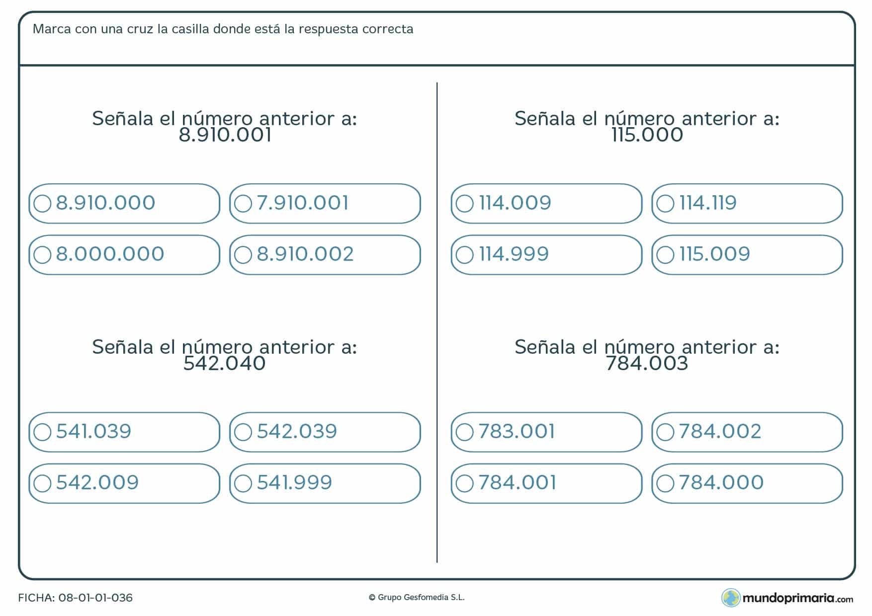Ficha del número anterior al señalado en la imagen para sexto