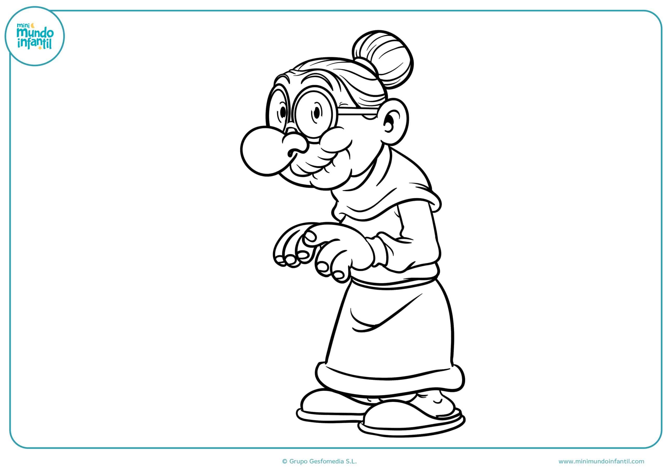 Dibujos para colorear abuelos y abuelas