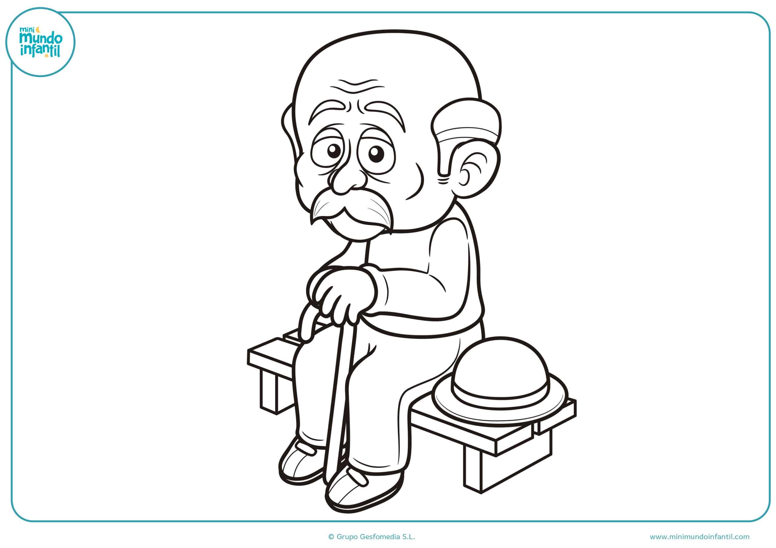 Dibujos colorear abuelos abuelas
