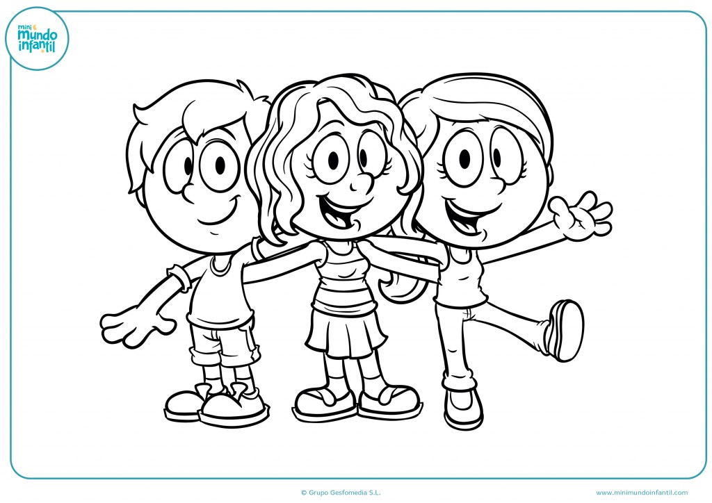Dibujos de ni os y ni as para colorear mundo primaria
