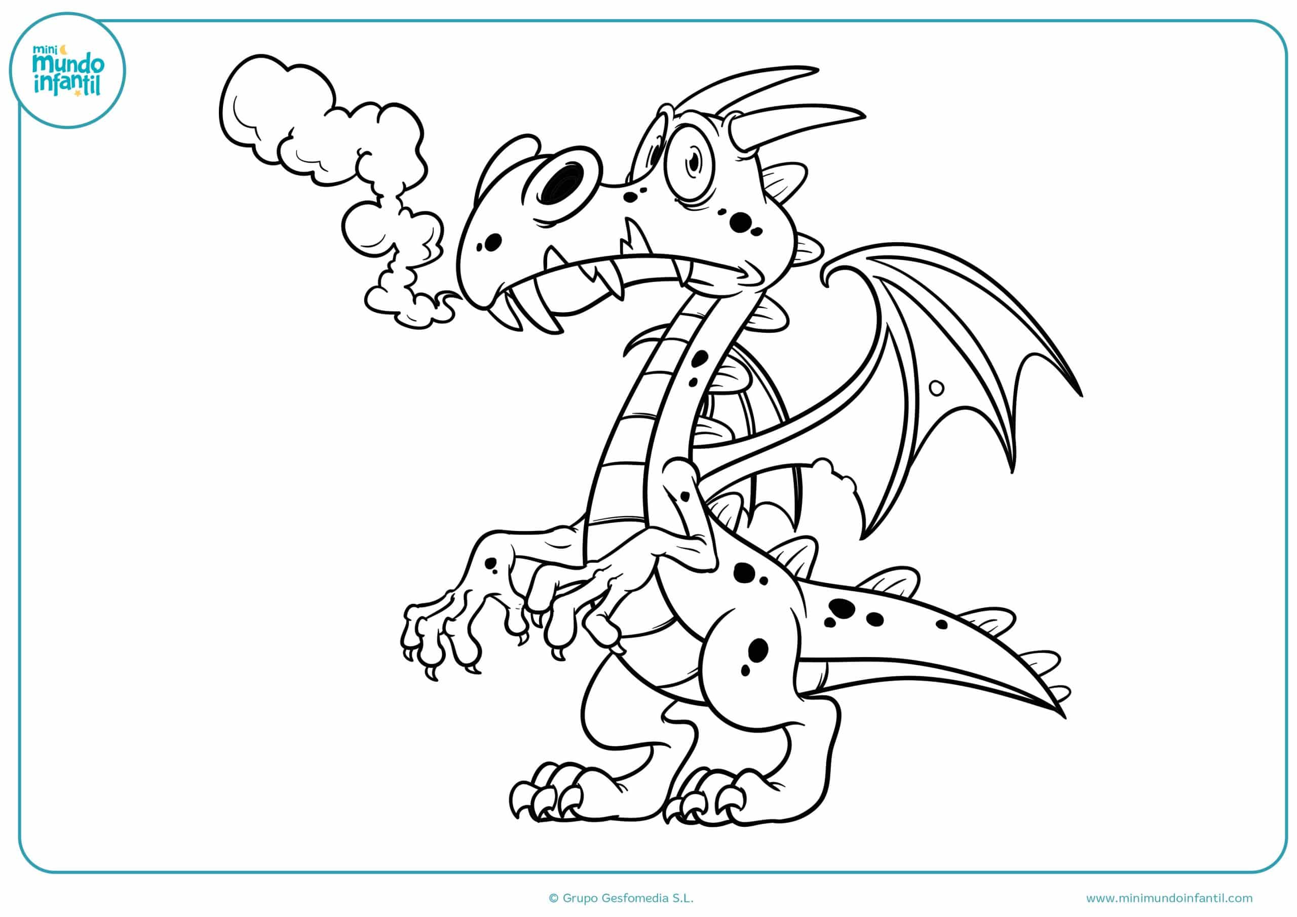 Dibujos de Dragones para colorear - Mundo Primaria