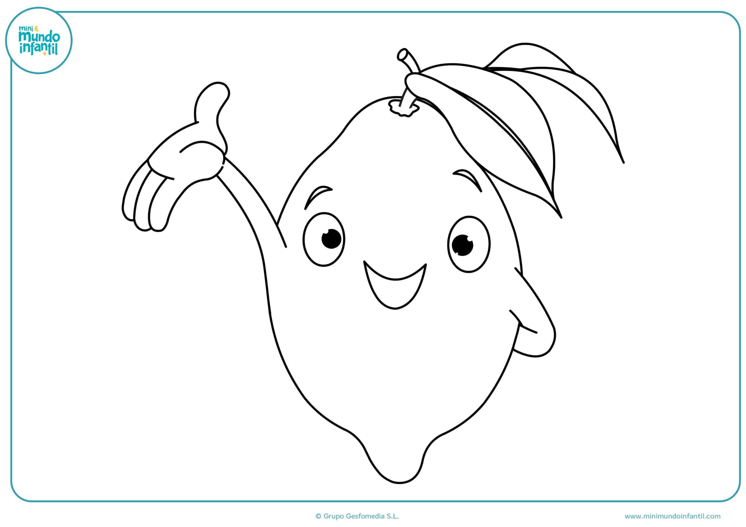 Dibujos frutas colorear