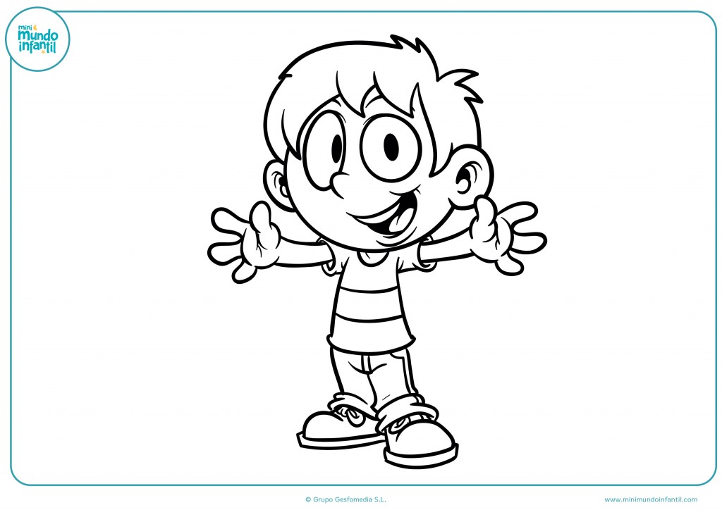 Dibujos de Niños y Niñas para Colorear (Jugando, Estudiando...)