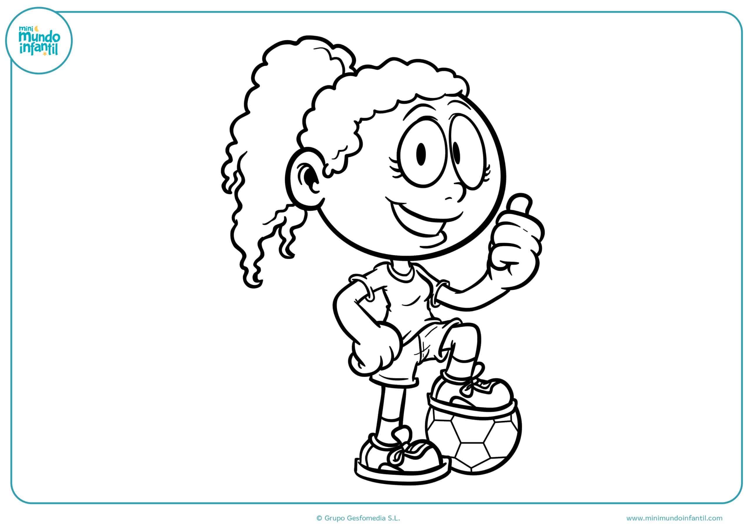 Dibujos colorear fútbol niñas