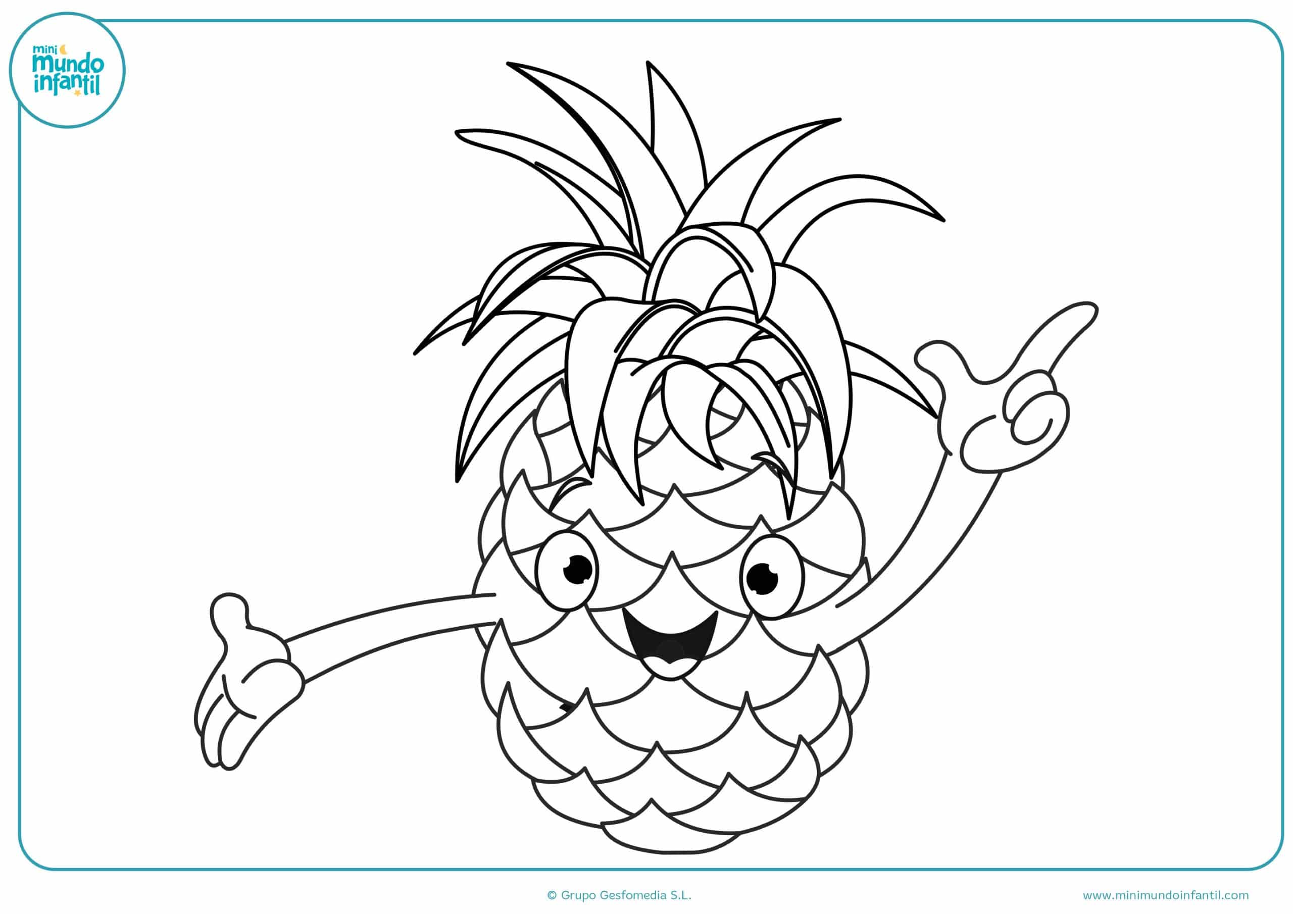 Colorear dibujos frutas gratis