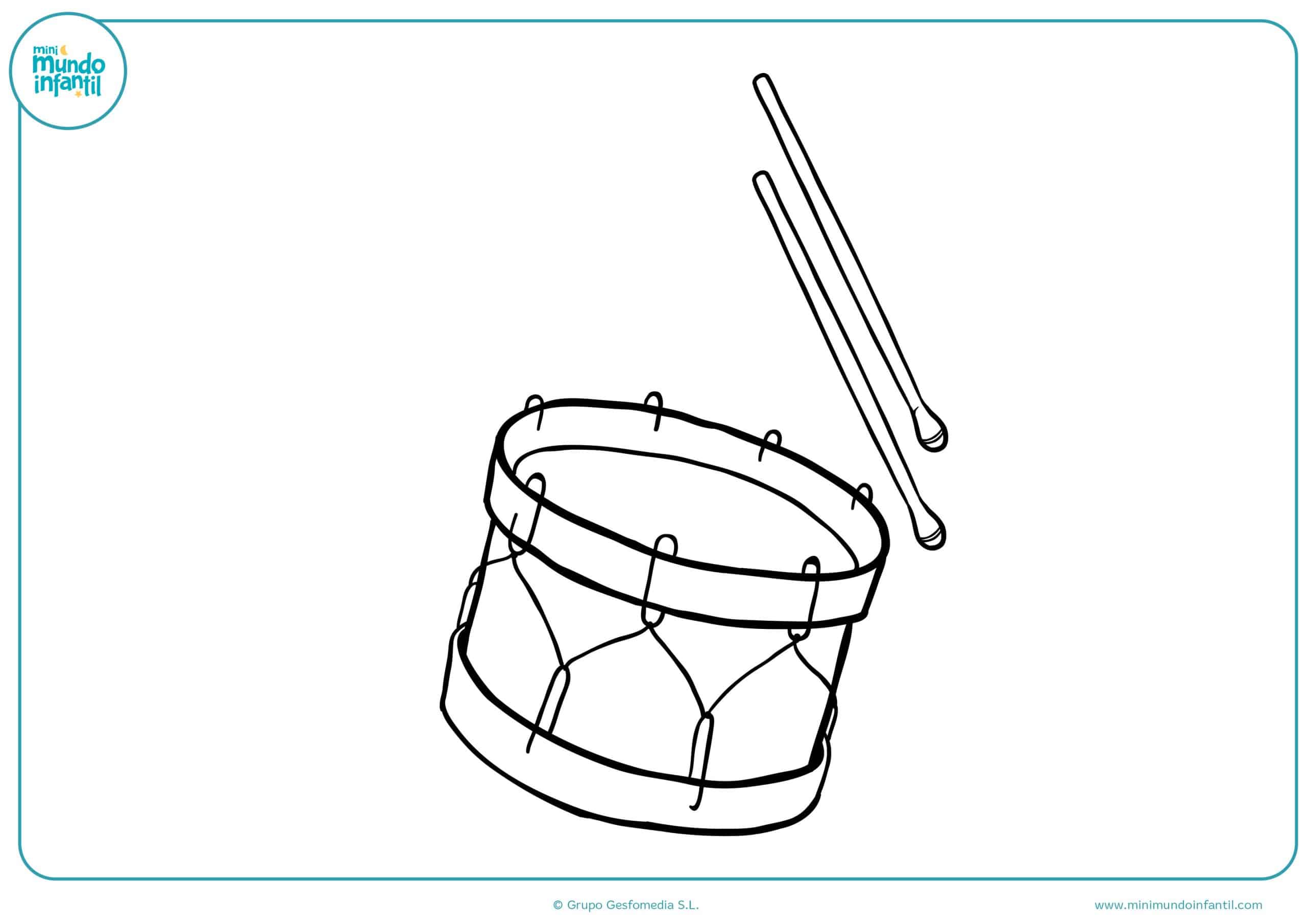 Dibujos colorear instrumentos musicales niñas