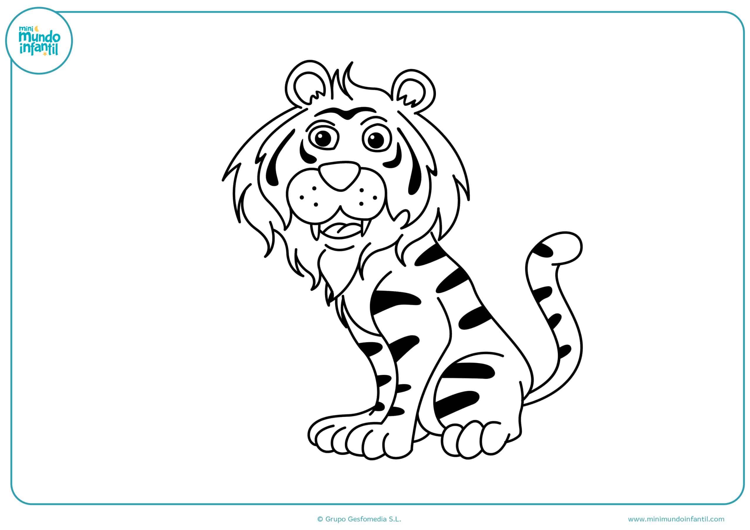 Dibujos colorear animales carnívoros fáciles