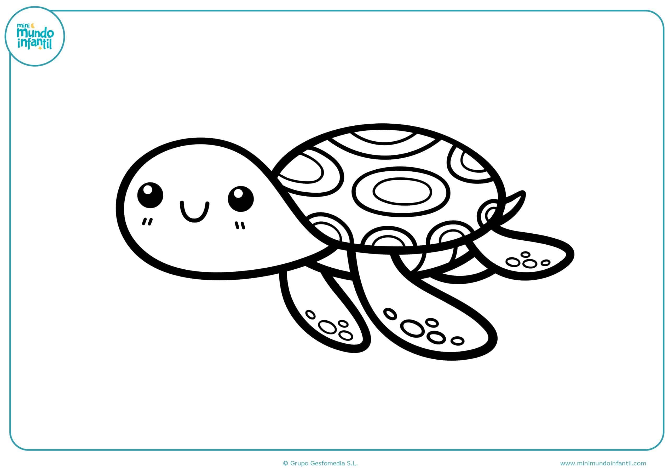Dibujos fáciles colorear animales marinos