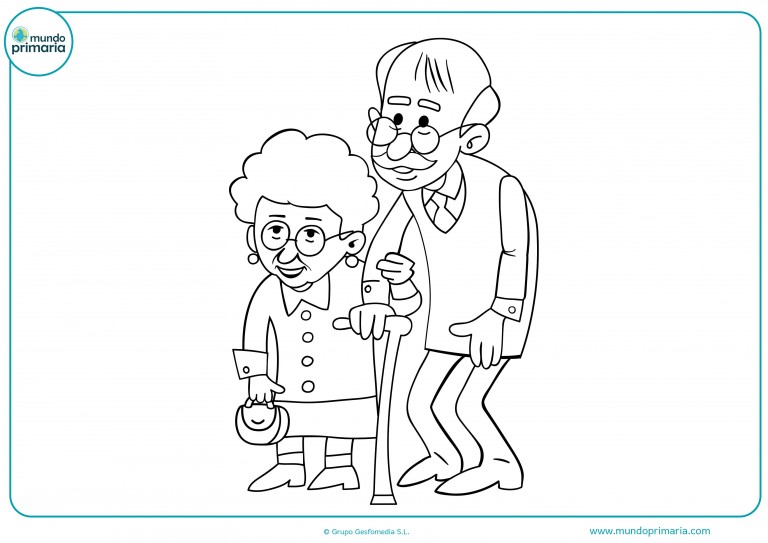 Dibujos de Abuelos y Abuelas para Colorear