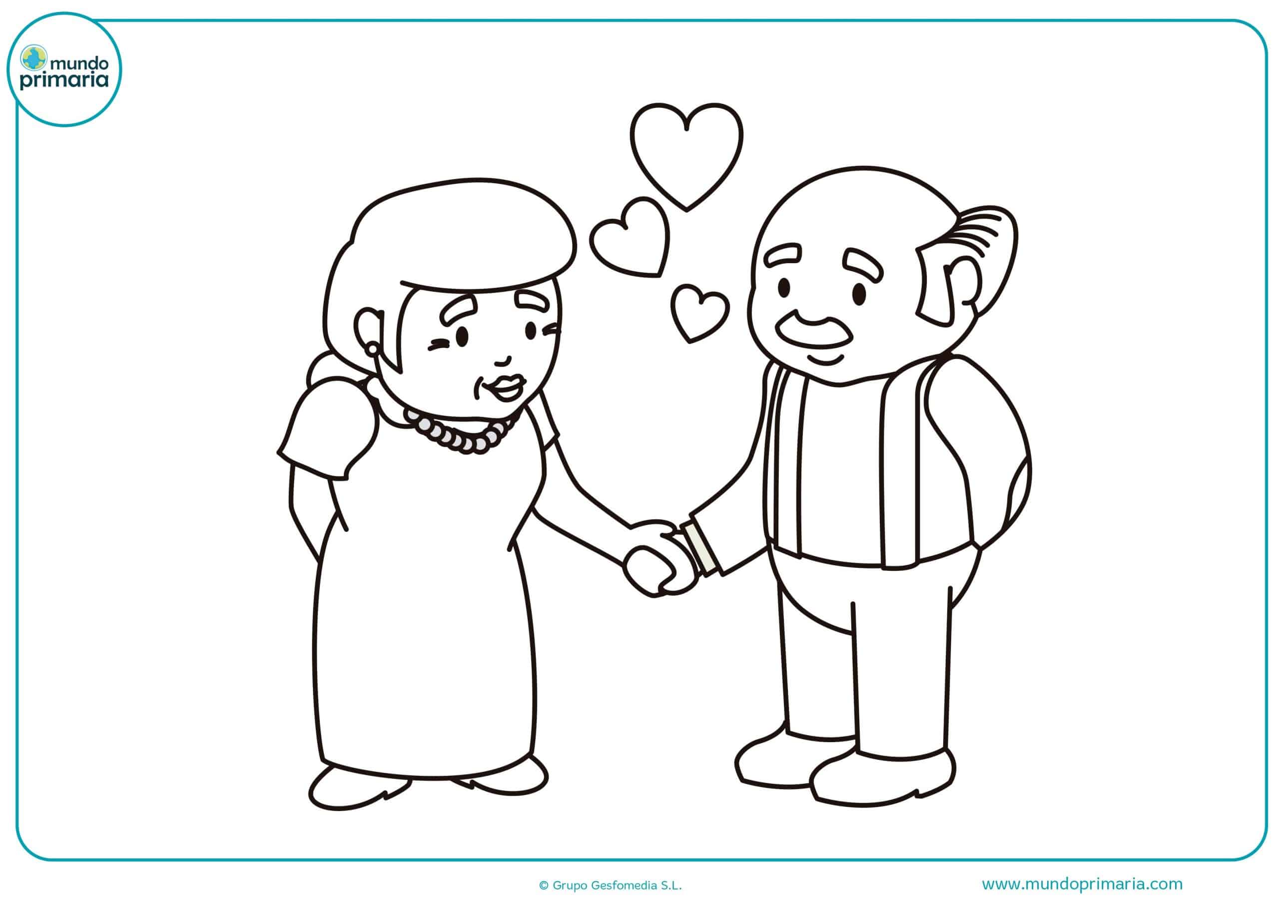 Dibujos abuelos abuelas colorear infantiles