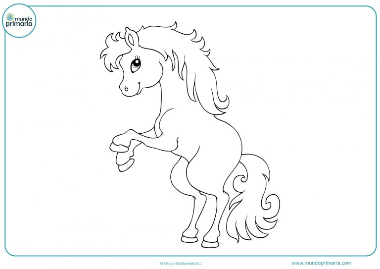Dibujos de Caballos para Colorear 【A Lápiz y Para Niños】