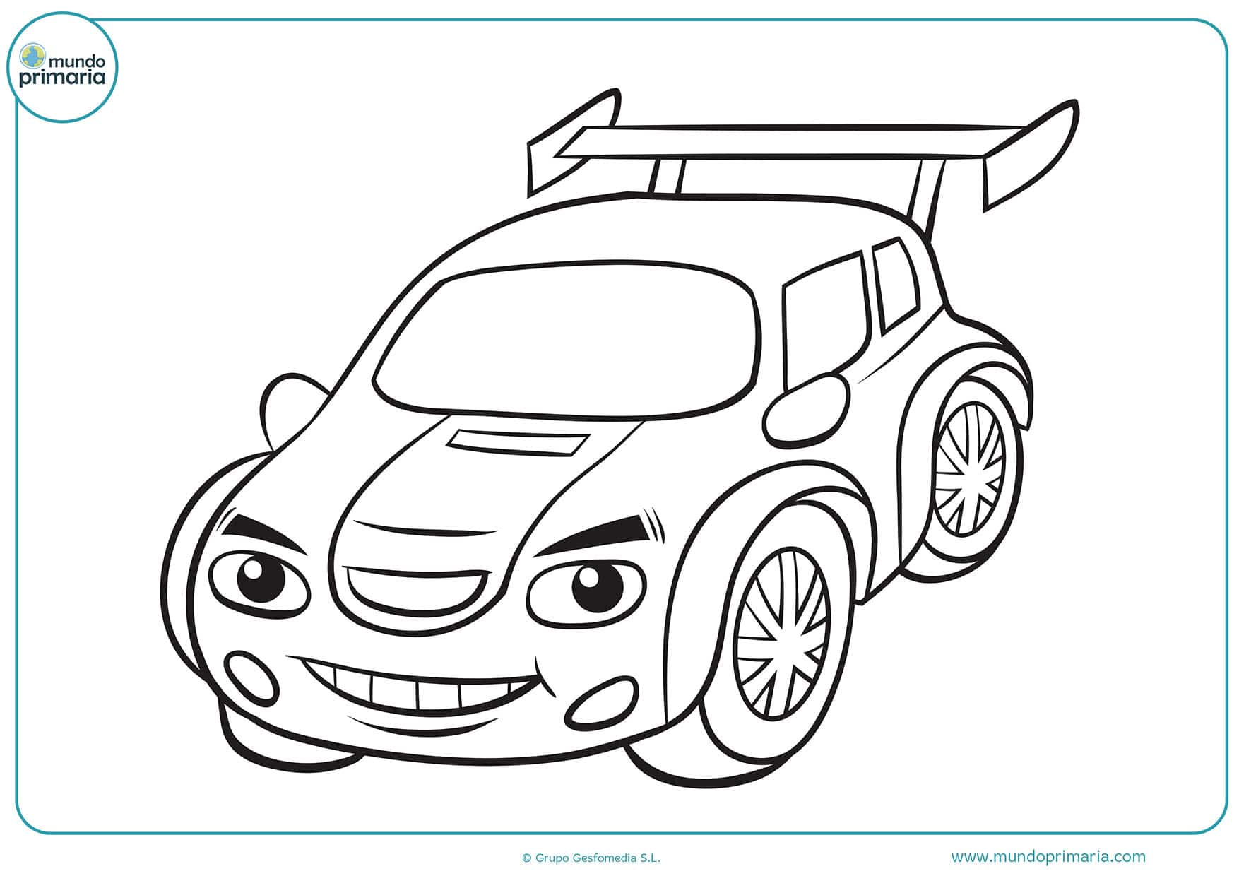 Dibujos de coches para colorear - Mundo Primaria