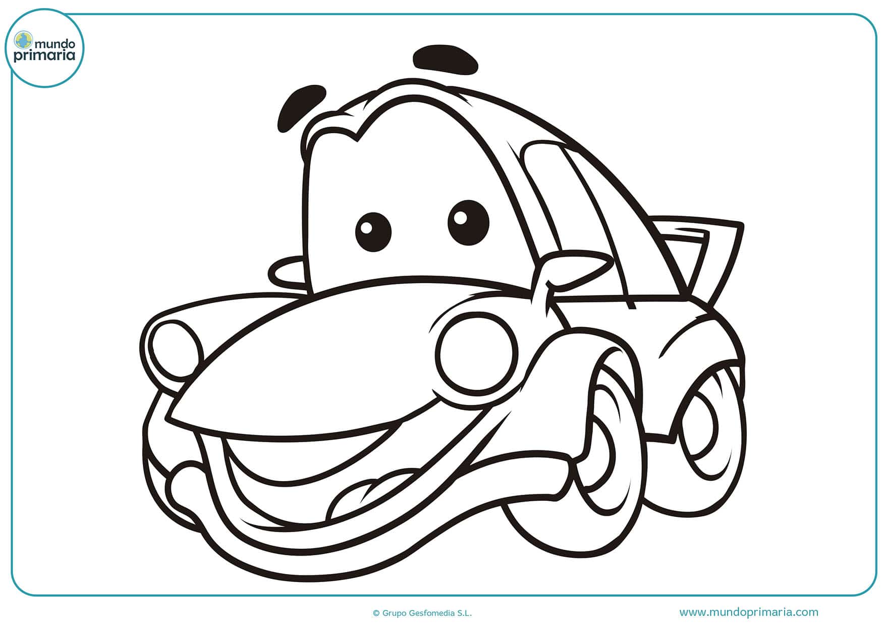 Dibujos colorear coches carreras niños
