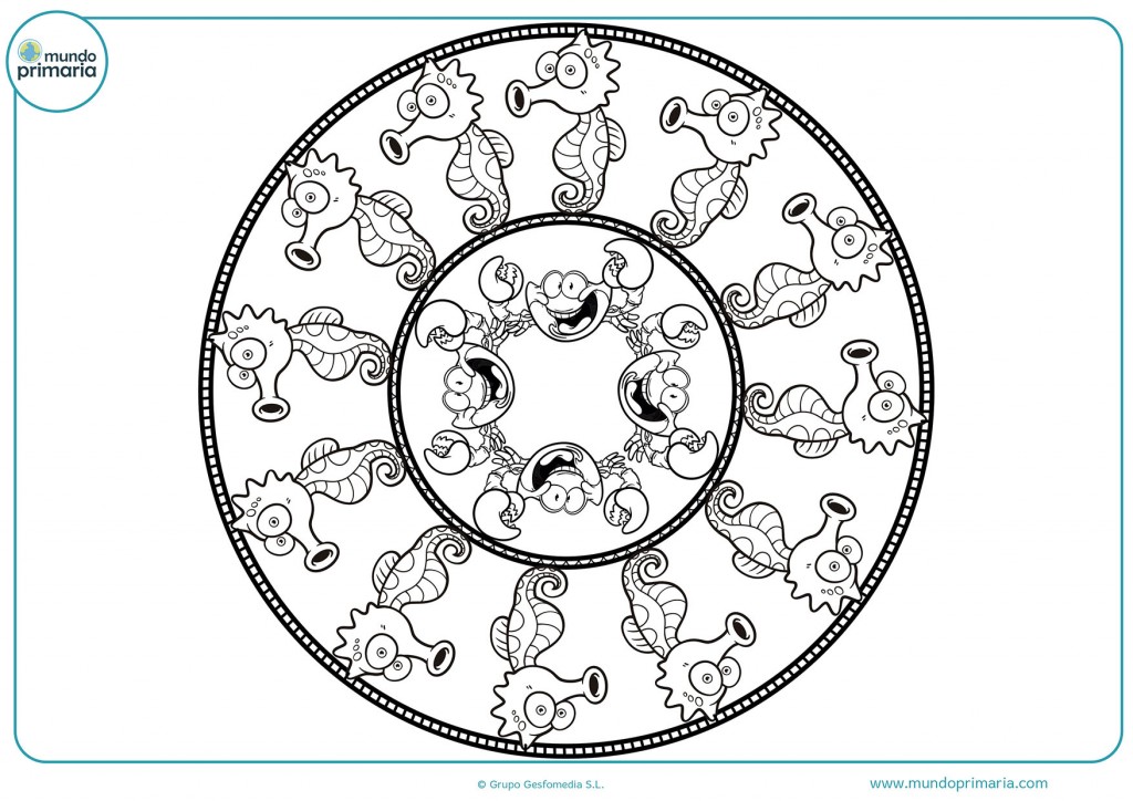 Dibujos de MANDALAS PARA COLOREAR para niños