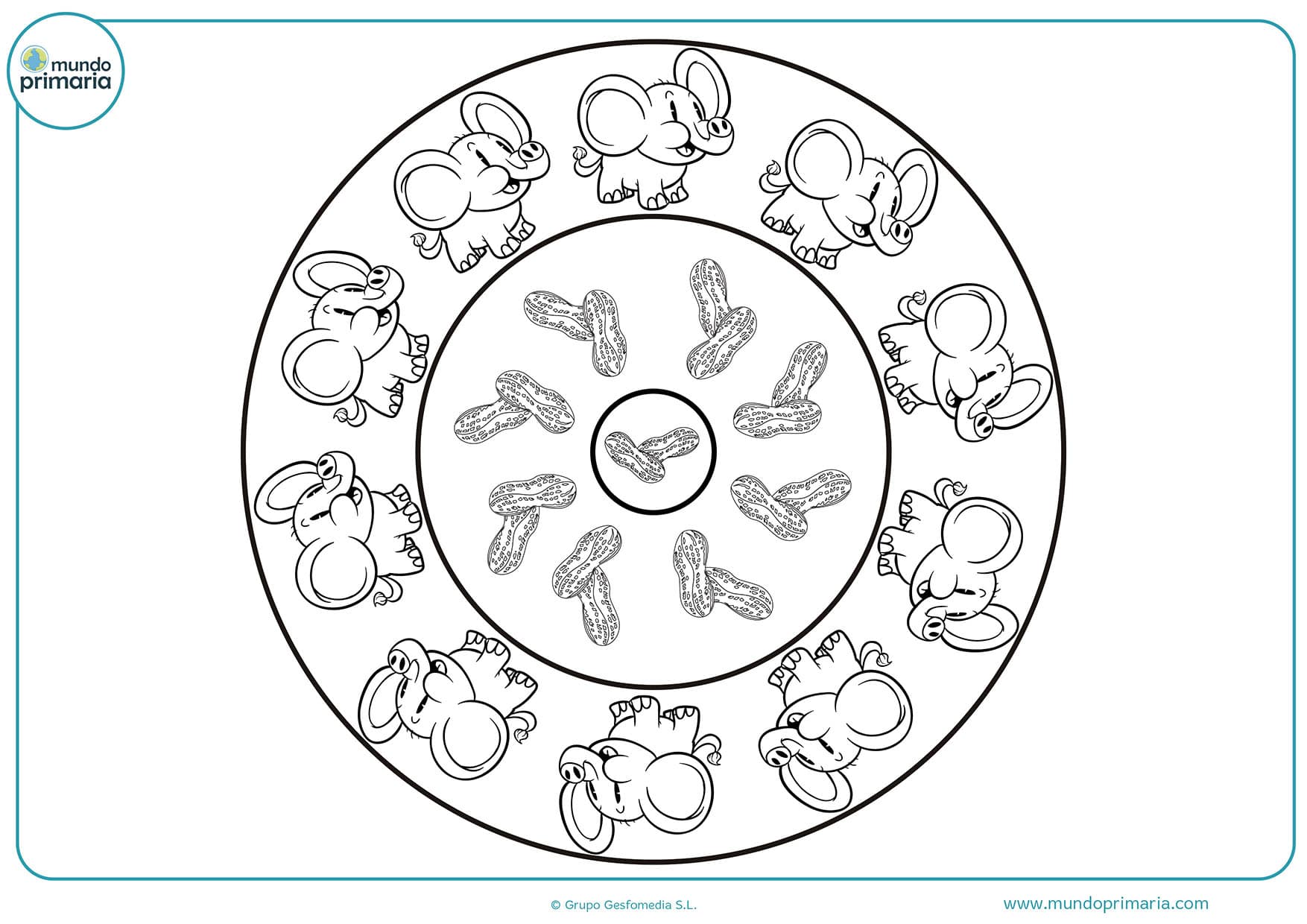 Dibujos mandalas animales colorear infantiles