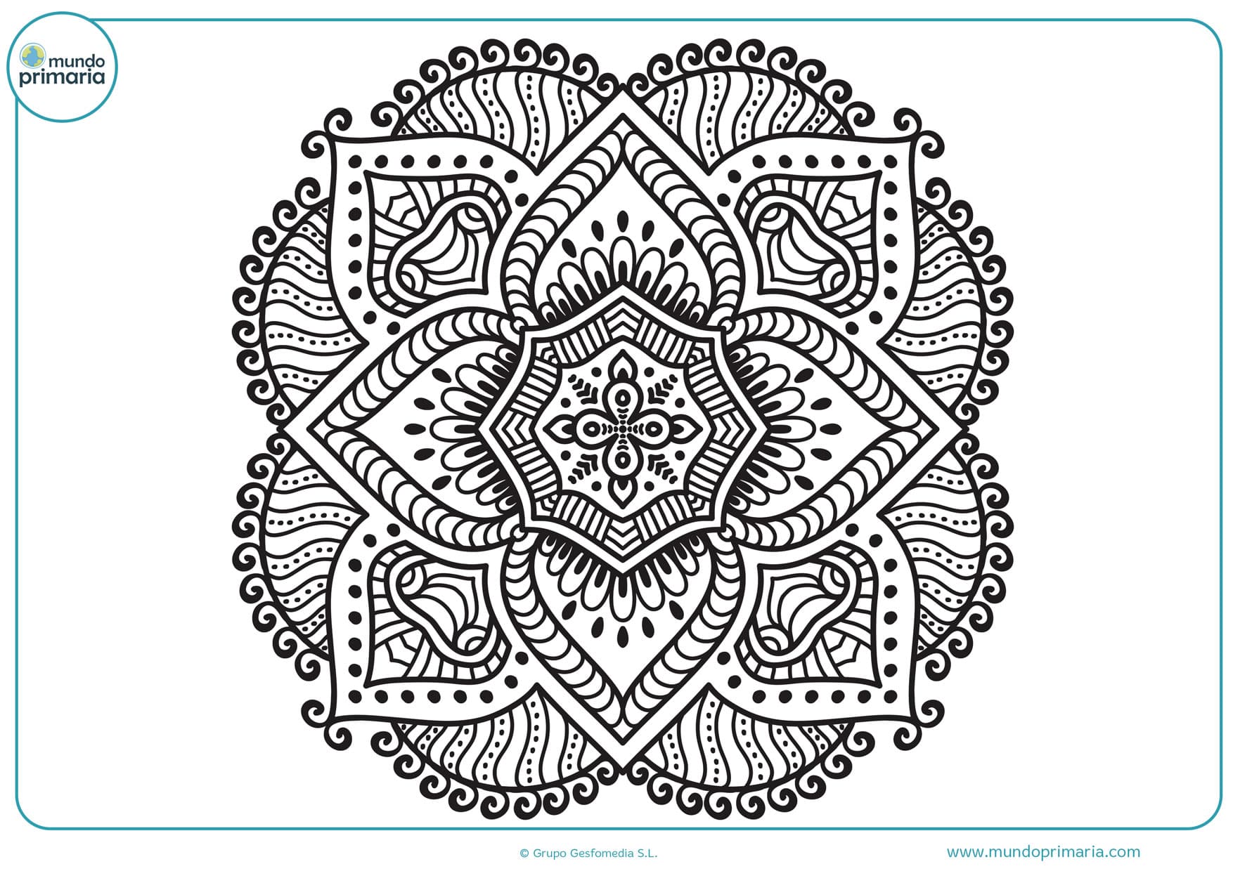 Dibujos mandalas colorear fáciles