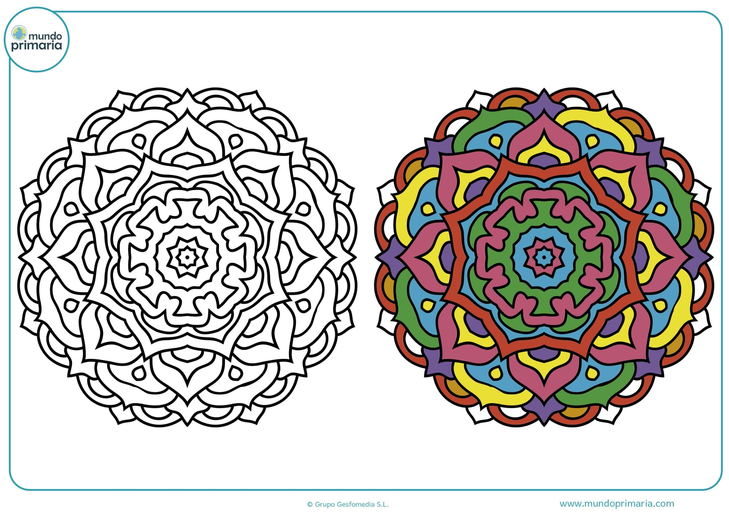 Dibujos colorear mandalas primaria