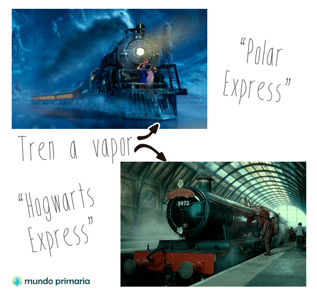 Tren a vapor como el Polar Express y el Hogwarts Express